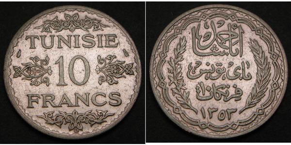10 Franc Tunisia Silver 