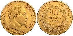 10 Франк Second French Empire (1852-1870) Золото Наполеон ІІІ Бонапарт (1808-1873)
