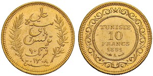 10 Franc Tunisia 金 