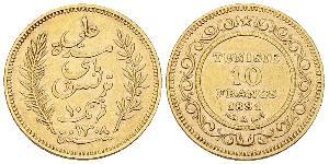 10 Franc Tunisia 金 