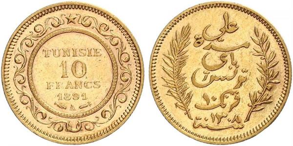 10 Franc Tunisia 金 