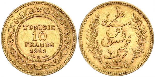 10 Franc Tunisia 金 