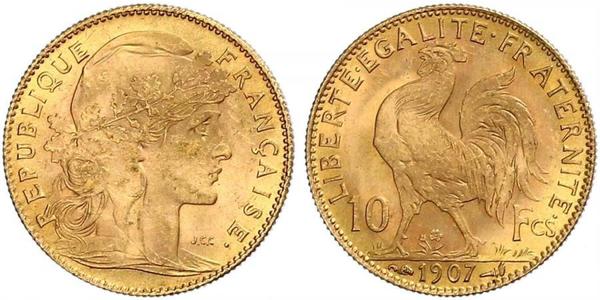 10 Franc 法兰西第三共和国 (1870 - 1940) 金 