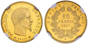 10 Franc 法蘭西第二帝國 (1852 - 1870) 金 拿破仑三世