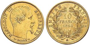 10 Franc 法蘭西第二帝國 (1852 - 1870) 金 拿破仑三世