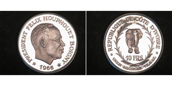 10 Franc Cote dIvoire 銀 