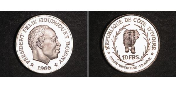 10 Franc Cote dIvoire 銀 