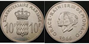 10 Franc Monaco 銀 