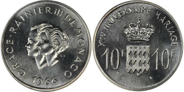 10 Franc Monaco 銀 