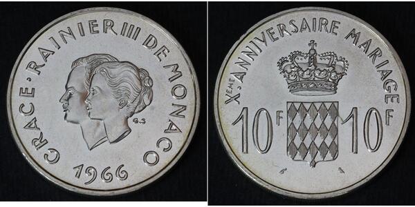 10 Franc Monaco 銀 