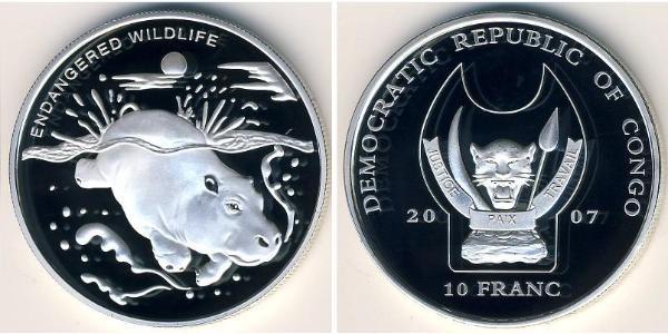 10 Franc 刚果民主共和国 銀 