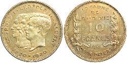 10 Franc 比利时 镍 利奥波德二世 (比利时) / 阿尔贝一世 (比利时) / 利奥波德一世 (比利时) (1790 - 1865)
