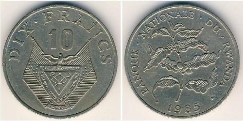 10 Franc Rwanda 銅/镍 