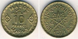 10 Franc 摩洛哥 青铜 