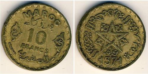 10 Franc 摩洛哥 青铜/铝 