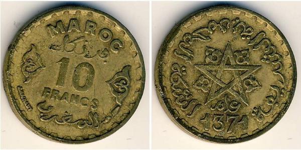 10 Franc 摩洛哥 青铜/铝 