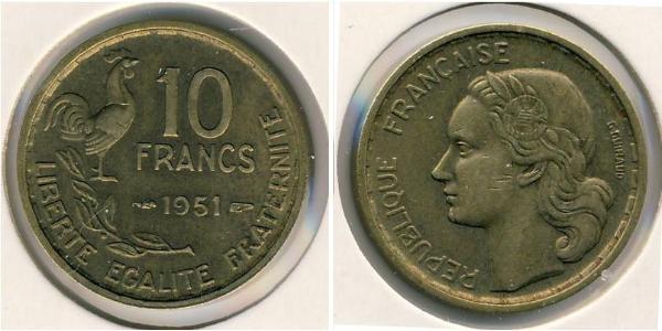 10 Franc 法兰西第四共和国 (1946 - 1958) 青铜/铝 