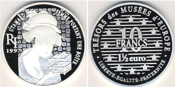 10 Franc / 1.5 Euro Francia Plata 