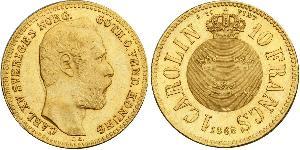 10 Franc / 1 Carolin Sweden Gold Oscar II of Sweden (1829-1907)