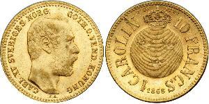 10 Franc / 1 Carolin Sweden Gold Oscar II of Sweden (1829-1907)