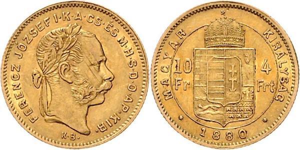 10 Franc / 4 Forint Austria-Hungary (1867-1918) Gold Franz Joseph I (1830 - 1916)