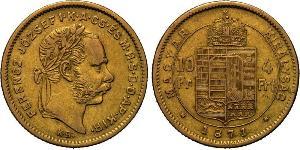 10 Franc / 4 Forint Österreich-Ungarn (1867-1918) Gold Franz Joseph I (1830 - 1916)