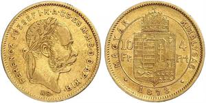 10 Franc / 4 Forint Imperio austrohúngaro (1867-1918) Oro Franz Joseph I (1830 - 1916)
