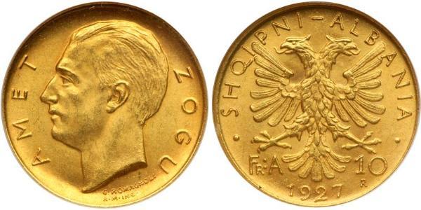 10 Franga Ari 阿尔巴尼亚 金 Zog I, Skanderbeg III of Albania