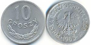 10 Grosh Repubblica Popolare di Polonia (1952-1990) Alluminio 