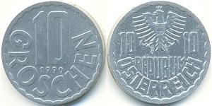 10 Grosh Republic of Austria (1955 - ) Alluminio 
