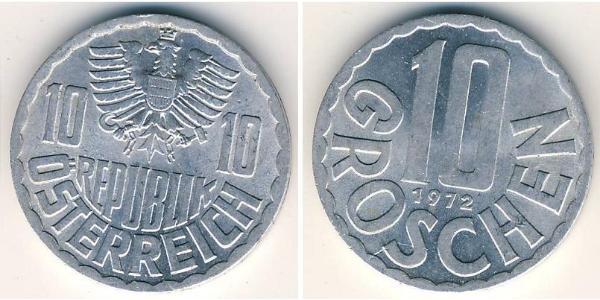 10 Grosh Republic of Austria (1955 - ) Aluminio 