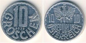 10 Grosh Republic of Austria (1955 - ) Aluminium 