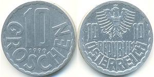 10 Grosh Republic of Austria (1955 - ) Aluminium 