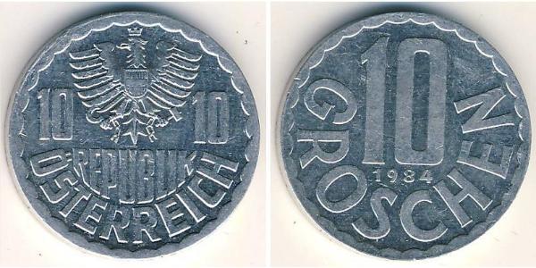 10 Grosh Republic of Austria (1955 - ) Aluminium 