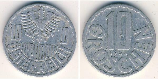 10 Grosh Republic of Austria (1955 - ) Aluminium 