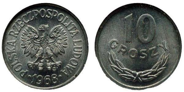 10 Grosh République populaire de Pologne (1952-1990) Aluminium 