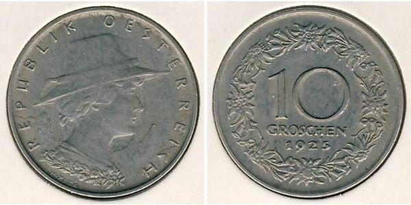 10 Grosh First Austrian Republic (1918-1934) Copper/Nickel 