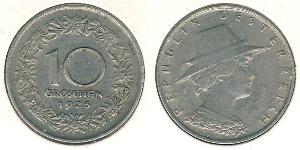 10 Grosh Primera República de Austria (1918-1934) Níquel/Cobre 