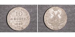 10 Grosh Kongresspolen (1815-1915) / Russisches Reich (1720-1917) Silber Nikolaus I (1796-1855)