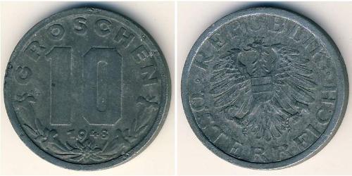 10 Grosh 同盟國軍事佔領奧地利 (1945 - 1955) Zinc 