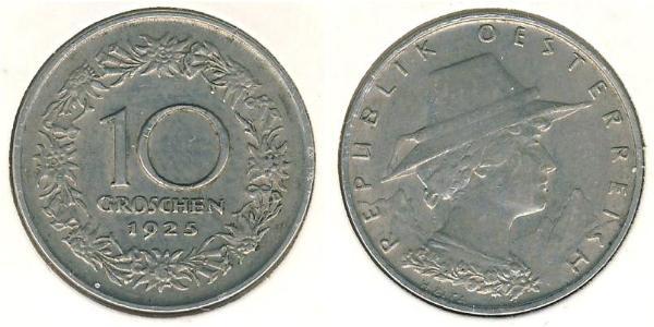 10 Grosh 奥地利第一共和国 (1919 - 1934) 銅/镍 