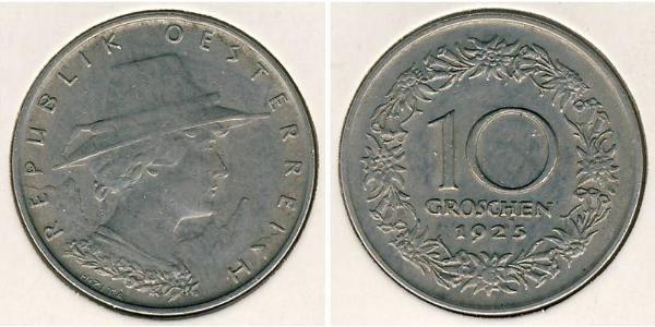 10 Grosh 奥地利第一共和国 (1919 - 1934) 銅/镍 