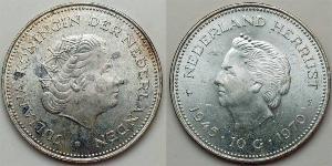 10 Gulden Royaume des Pays-Bas (1815 - ) Argent Juliana of the Netherlands (1909 – 2004)