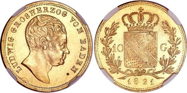 10 Gulden Grand Duchy of Baden (1806-1918) Gold Louis I, Grand Duke of Baden (1763 - 1830)