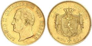 10 Gulden Grand Duchy of Hesse (1806 - 1918) Gold Louis II, Grand Duke of Hesse