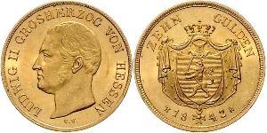 10 Gulden Grand Duchy of Hesse (1806 - 1918) Gold Louis II, Grand Duke of Hesse