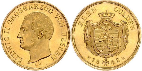 10 Gulden Grand Duchy of Hesse (1806 - 1918) Gold Louis II, Grand Duke of Hesse