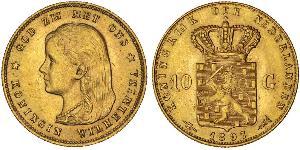 10 Gulden Kingdom of the Netherlands (1815 - ) Gold Wilhelmina of the Netherlands (1880 - 1962)