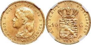 10 Gulden Kingdom of the Netherlands (1815 - ) Gold Wilhelmina of the Netherlands (1880 - 1962)