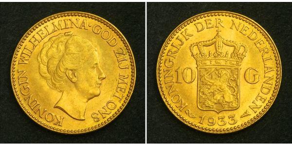 10 Gulden Kingdom of the Netherlands (1815 - ) Gold Wilhelmina of the Netherlands (1880 - 1962)